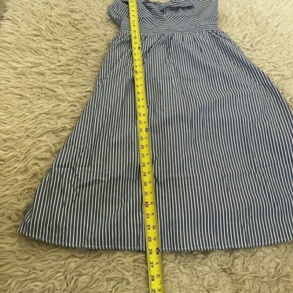 Lulus Joyful Days Blue & White Striped Knotted Front Midi Strappy Dress S NWOT - Picture 8 of 12